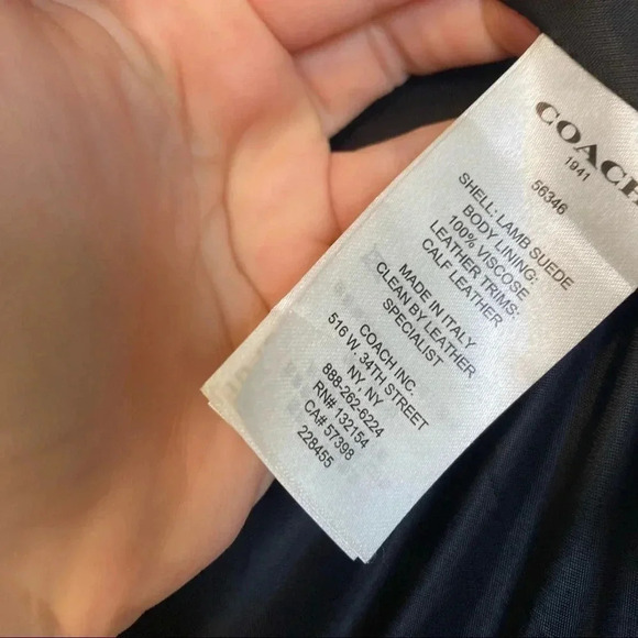 NWOT Coach lamb suede studs tan cognac jacket - Picture 6 of 11